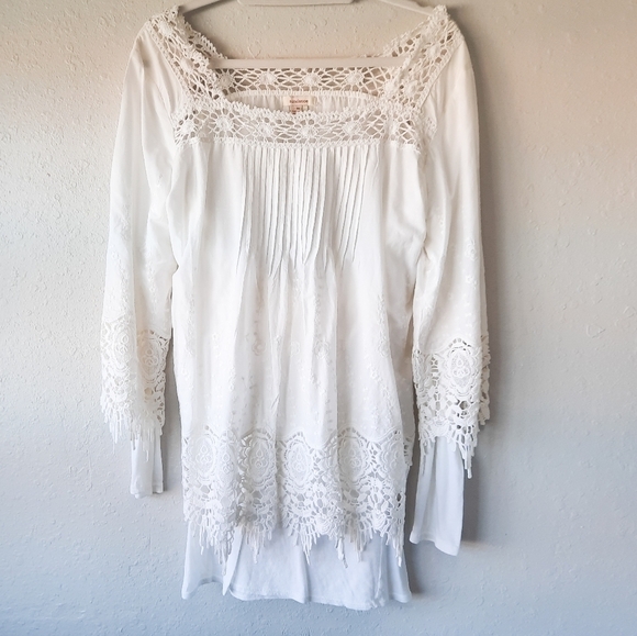 Sundance White Bohemian Blouse M - Picture 1 of 5